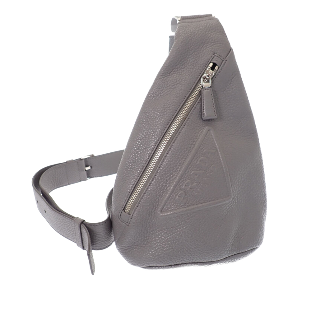 Pre-Loved Prada Vitello Daino Logo Embossed Sling Bag